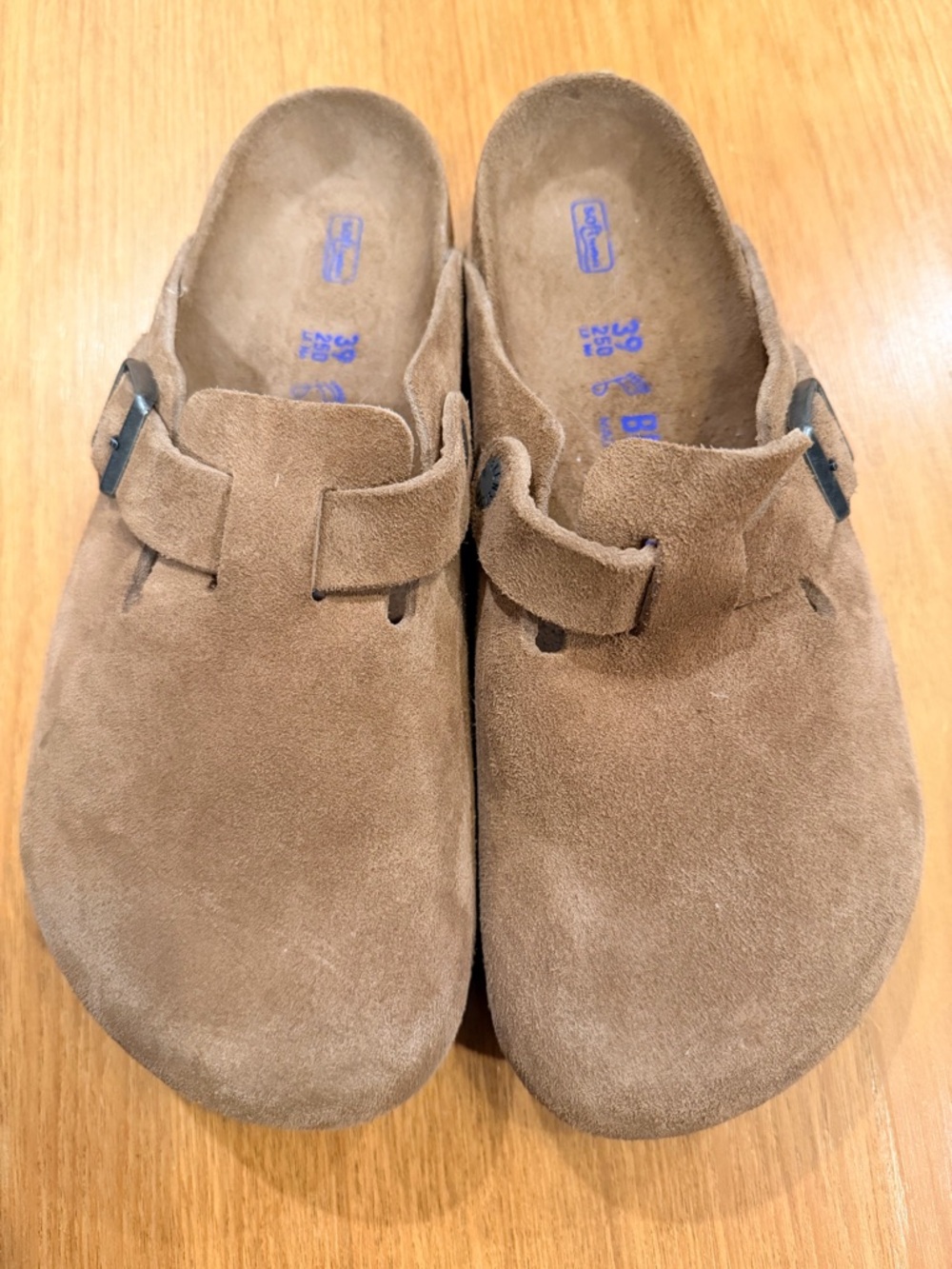 Birkenstock Unisex Brown Suede Boston Soft Footbed Clogs NWOB